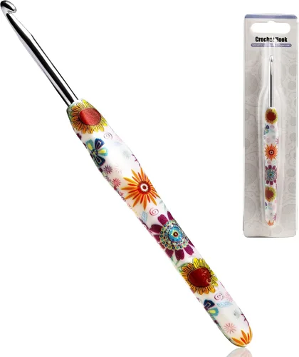 Vista 11 de Gancho de Crochet de 2.25mm, Mango Ergonómico para Manos con Artritis, Agujas de Tejer Extra Largas de Goma Suave para Principiantes y Tejido