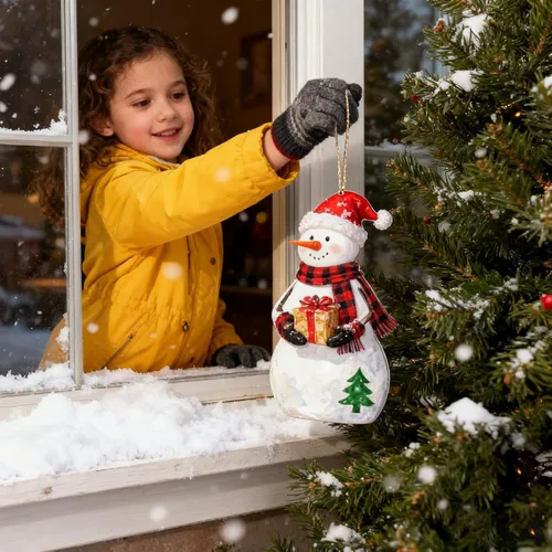 Vista 8 de Decoración navideña, centro de mesa, decoración de muñeco de nieve para el hogar, casa de campo, muñeco de nieve, 3 piezas, letreros de madera