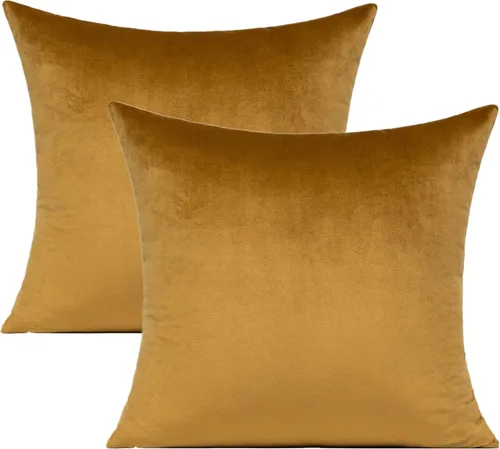 Vista 5 de VAKADO Juego de 2 fundas de almohada de terciopelo beige crema de 16 x 16 pulgadas, fundas de cojín cuadradas suaves y sólidas, decoración del hogar