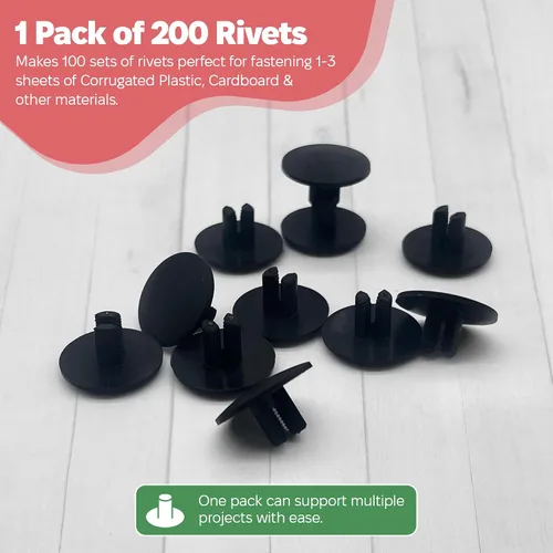 Vista 2 de Snout and Shell Plastic Ratchet Rivets for Coroplast C&C Cages – Small Pet Cage Fasteners 50 Pack