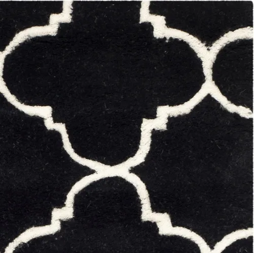 Vista 2 de SAFAVIEH Chatham Collection - Alfombra decorativa de 2 x 3 pies, color negro y marfil, lana cuadriculada enrejada hecha a mano, ideal para zonas