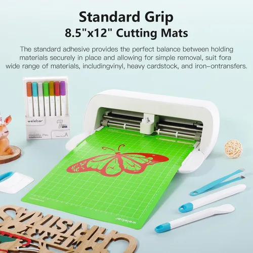 Vista 3 de Alfombrillas de corte de 8.5 x 12 pulgadas compatibles con Cricut Joy Xtra, paquete de 3 alfombrillas de corte antideslizantes adhesivas estándar