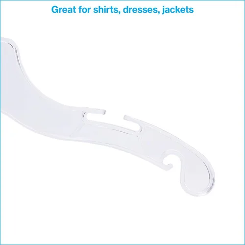 Vista 3 de SSWBasics Perchas de plástico para niños de 12 pulgadas – Caja de 100 – Perchas de plástico transparente con giro