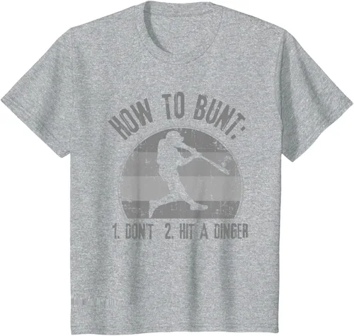 Vista 58 de Cómo Bunt Don't Hit A Dinger - Camiseta divertida de béisbol y sóftbol, Negro, S
