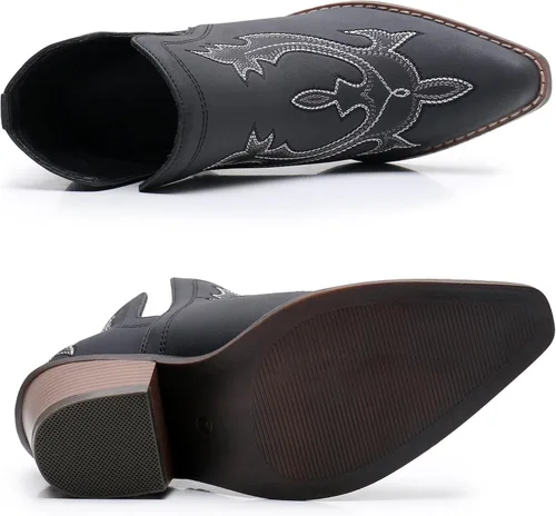 Vista 3 de Blikcon Botas vaqueras bordadas occidentales para mujer