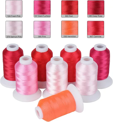 Vista 9 de Simthread Hilo de bordado azul – 8 tonos compatibles con colores Madeira, 550 yardas cada uno, poliéster 40WT, para Brother, Babylock, Janome