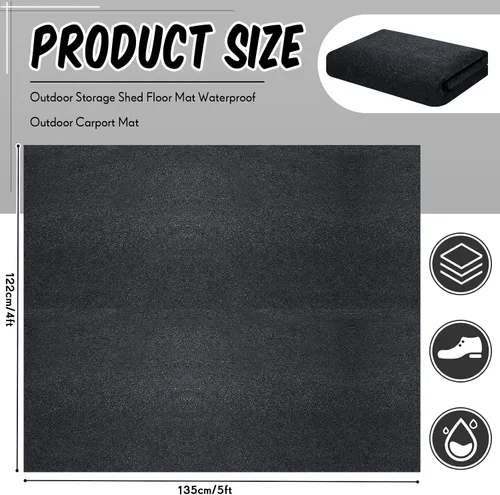 Vista 2 de Haull - Tapete para cobertizo de almacenamiento al aire libre, tapete impermeable para cochera al aire libre, tapete de patio acolchado y suave