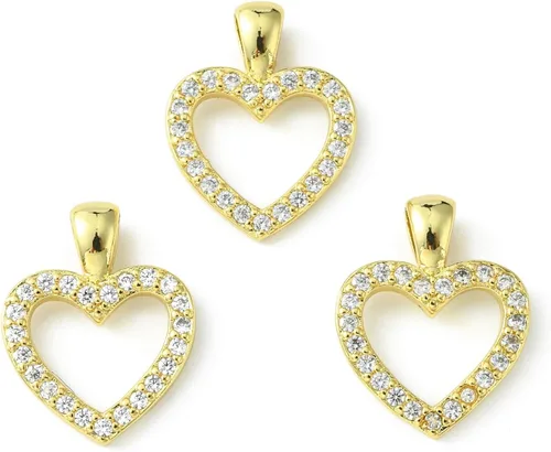 Vista 25 de Ipotkitt - 20 piezas de dijes de cobre con circonita cúbica micropavé en forma de flor con anillo de salto, dijes con forma de planta y flor