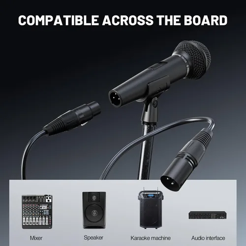 Vista 7 de Phenyx Pro Micrófono vocal dinámico, micrófono cardioide con interruptor de encendido/apagado, cable XLR de 16.4 pies, clip de micrófono, bolsa