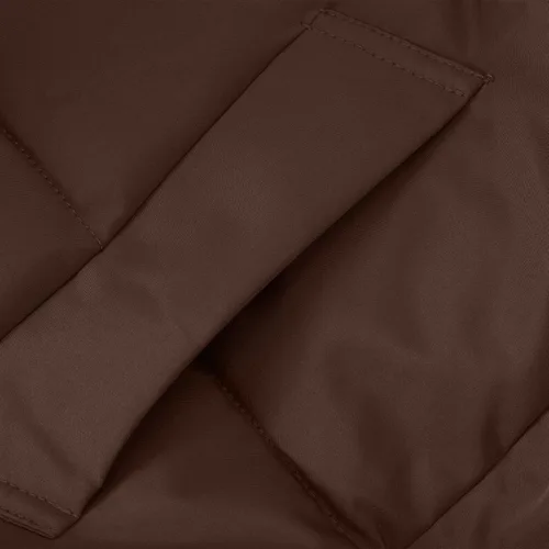 Vista 3 de Chaqueta larga con capucha para mujer, abrigo largo con capucha de pelo grueso, con cremallera completa, acolchado, con cinturón y lazo