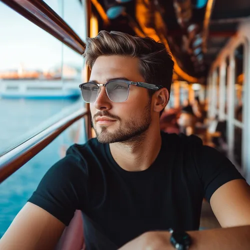 Vista 2 de Lentes inteligentes de audio Bluetooth, lentes de sol fotocromáticos para hombres y mujeres, micrófono y altavoces con sonido de oído abierto