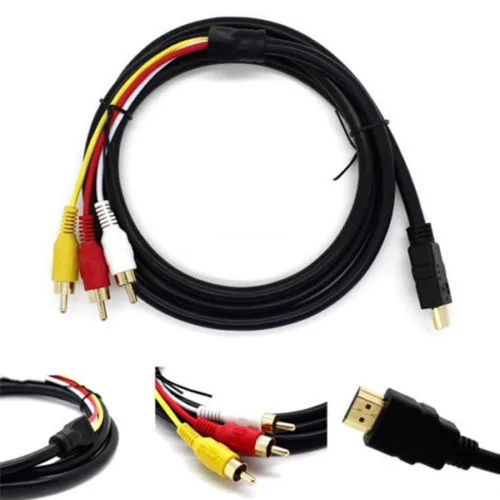 Vista 2 de MaxLLTo HDMI macho a 3 RCA AV Audio Video 5FT Cable Cable Adaptador para TV HDTV DVD 1080p