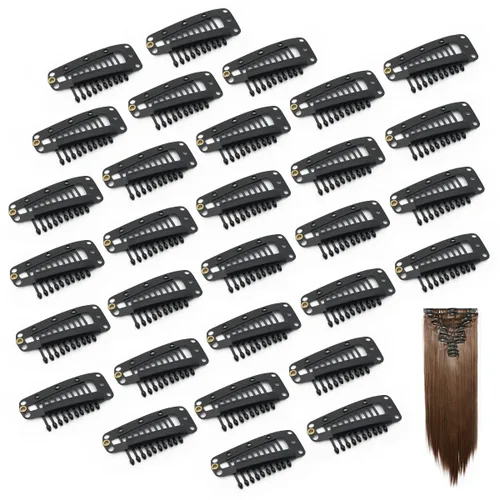 Vista 15 de Dreamlover - Clips para extensiones de cabello, clips para peluca con 9 dientes, 30 piezas