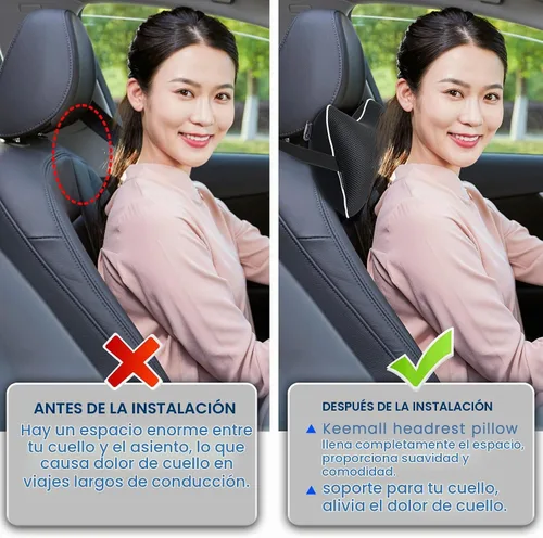 Vista 3 de Keemall Almohada de Cuello de Coche Inflable, Almohada de Reposacabezas de Coche Inflable Suave para Asiento de Conducción con Correa Ajustable