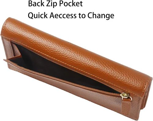 Vista 6 de Lavemi Carteras de cuero ultrafinas con bloqueo RFID para tarjetas de crédito plegables para mujeres