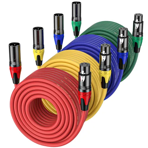 Vista 9 de Paquete de 2 cables XLR de 3.3 pies, cable de micrófono equilibrado de alta calidad con cable XLR de 3 pines macho a hembra, negro, cobre puro