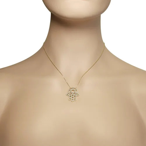 Vista 3 de Collar de plata de ley 925 con circonita blanca y estrella de David