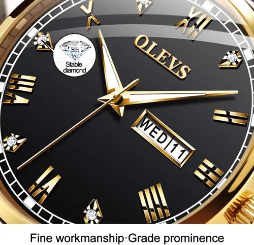 Vista 7 de OLEVS Tienda Watches, reloj de cuero marrón para hombre, reloj de fecha para hombre, reloj luminoso para hombre, reloj de vestir para hombre, reloj