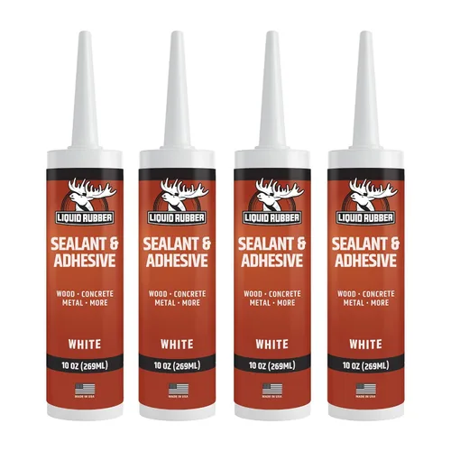Vista 8 de Liquid Rubber Caulk - Adhesivo de silicona híbrida y sellador protector, transparente, 1 paquete