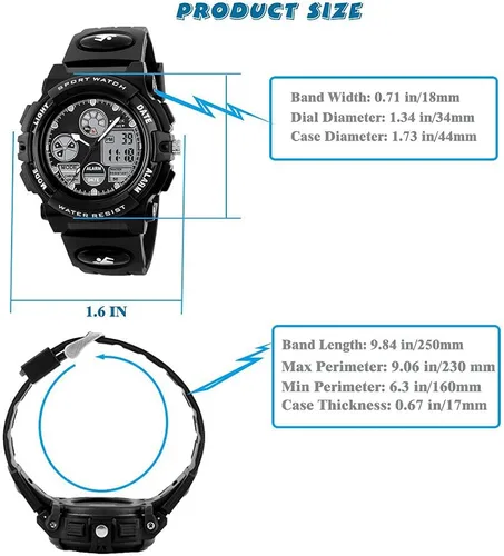 Vista 5 de PASNEW Kids WatchBoy Sports Waterproof WatchLED 50M Alarm Calendar Outdoors WatchWatches with Luminous