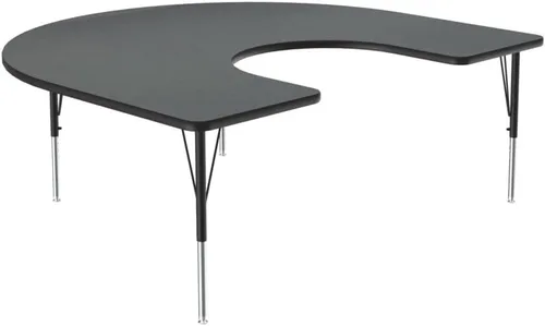 Vista 128 de Correll - Mesa rectangular de actividades para el aula de 24 x 36 pulgadas, altura ajustable (19-29 pulgadas), parte superior de nogal colonial