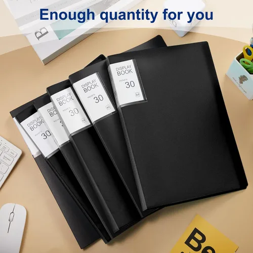 Vista 7 de Paquete de 6 carpetas con fundas de plástico con 30 bolsillos para presentaciones de libros de 8.5 x 11 pulgadas, carpeta de arte con protector