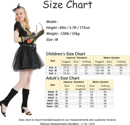 Vista 6 de Kids 80s Outfits for Girls and Women 17Pcs 80s Costumes for Kids 80s Halloween Costum Accessories Set 1980s Party Cosplay
