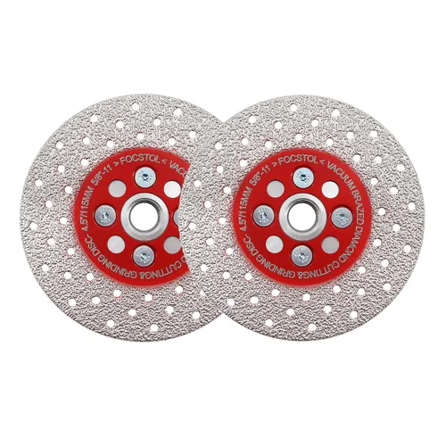 Vista 11 de FOCSTOL Disco de molienda de corte de diamante, hoja de diamante soldada al vacío de doble cara de 5 pulgadas (4.921 in) para granito, mármol