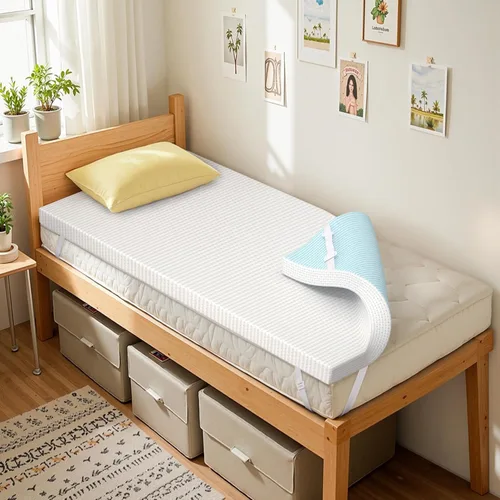 Vista 13 de SyMax Cubrecolchón de espuma viscoelástica, con infusión de gel, transpirable, para dormitorio, certificado CertiPUR-US, 3 pulgadas