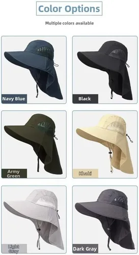 Vista 3 de UPF 50+ Sun Hat Wide Brim Waterproof Outdoor Fishing Beige
