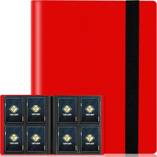 Vista 16 de Carpeta de cartas de 4 bolsillos para 160 fundas, carpeta de cartas álbum para colección de cartas intercambiables para cartas deportivas, cartas