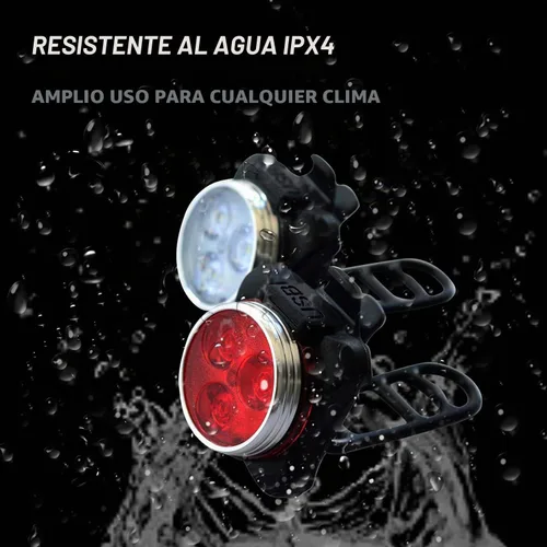 Vista 5 de Rechargeable LED Bike Light Sets, Super Bright Front Headlights and Rear LED Bicycle Lights, 650mah Lithium