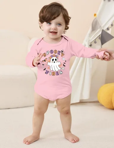 Vista 32 de BFUSTYLE Mameluco de manga larga para bebés niños y niñas, traje divertido para bebés de 0 a 18 meses