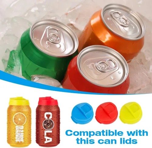 Vista 3 de Cubiertas para latas de refresco, cubiertas de lata de refresco mejoradas 2024 para latas de soda, cubiertas de lata de cola redondas, tapadera