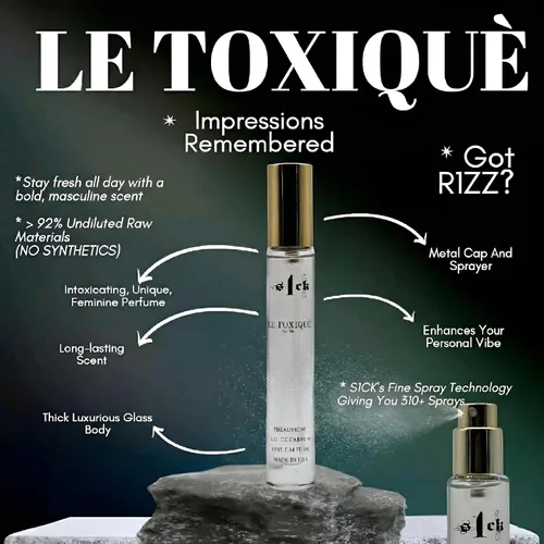Vista 5 de S1CK Le Toxique - Colonia con infusión de feromonas para hombres, feromonas crudas, atracción de colonia, espray duradero, hecho en Estados Unidos
