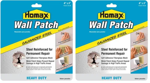 Vista 11 de Homax 41072055048 Parche de pared de acero galvanizado, 4 x 4 pulgadas, parche resistente