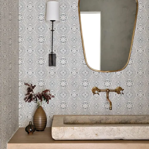 Vista 51 de Alwayspon 12 calcomanías de azulejos de pared retro florales mate para transferir, despegar y pegar, calcomanías de vinilo autoadhesivas
