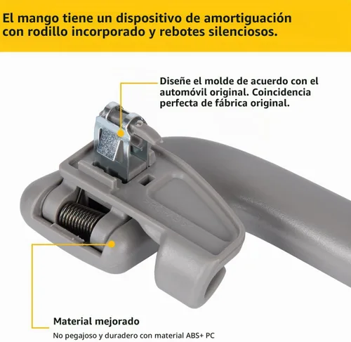 Vista 4 de Mango de agarre interior automático con gancho compatible con Toyota Corolla Yaris 4Runner Vios Aruis Prius Previa Rav4 EZ 74610-52020 - Gris Beige