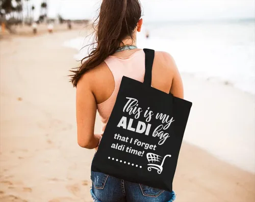 Vista 5 de This Is My Aldi Bag That I Forget Aldi Time - Bolsa de lona para mujer, estética, reutilizable, bolsa de compras