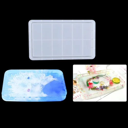 Vista 9 de Rolin Roly Molde redondo de resina, bandeja grande, moldes de silicona, molde de resina epoxi, molde de placa de almacenamiento de joyas para Molde