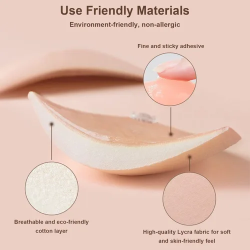 Vista 4 de Awant Strapless Sticky Bra Invisible Sticky Boobs Silicone Adhesive Bra Backless Pushup Lift Bra Beige