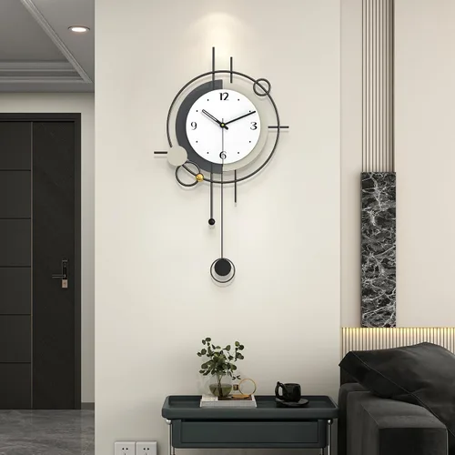 Vista 8 de FLEBLE Relojes de pared grandes para decoración de sala de estar Reloj