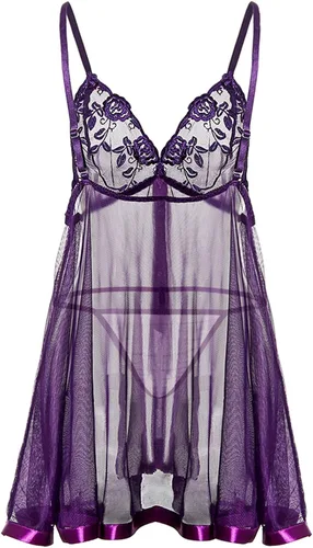 Vista 3 de RTRDE Lencería de moda para mujer, con tirantes de color sólido, sexy, lencería de peluche