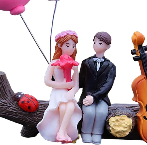 Vista 2 de Decoración de coche, lindas parejas de dibujos animados, figuras de acción, parejas de dibujos animados en miniatura, adorno de globo, para niñas
