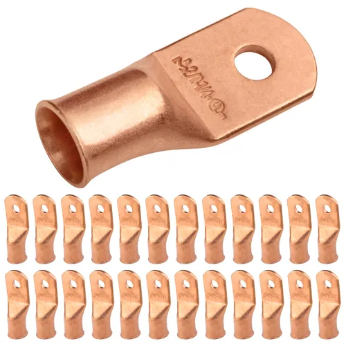 Vista 214 de SELTERM - 5 terminales de anillo resistentes para cable de batería, calibre 1/0 AWG, pernos de 1/2 pulgadas, terminales de calibre 0, ojales
