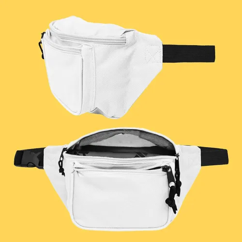 Vista 5 de DALIX 3 Pocket Fanny Pack Black Maroon Royal Blue