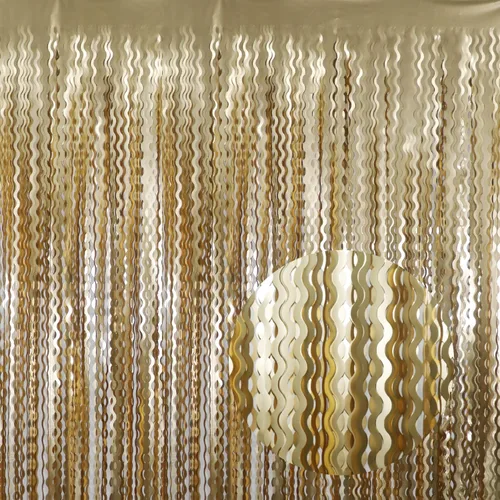 Vista 20 de GOER - Cortinas de tiras metálicas/oropel para fiestas, telón de fondo para fotos, Halloween, cumpleaños, decoración de bodas, de 3.2 x 9.8 pies