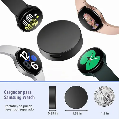 Vista 2 de Cargador de reloj Samsung, cargador súper rápido de 25 W compatible con Galaxy Watch 8/7/6/6 Classic/5 Pro/5/4/4 Classic y Galaxy S25 S24 S23 Note/Z