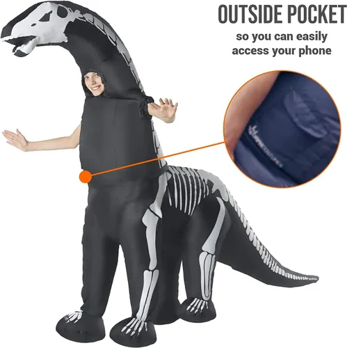 Vista 3 de Morphsuits Disfraz inflable de esqueleto gigante y niños de diplodocus