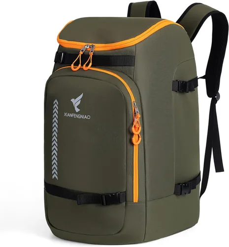 Vista 10 de Ski Boot Bag,50L/70L Waterproof Skiing Boot Travel Backpack for Snowboard Boots, Ski Helmet, Goggles, Gloves, Skis, Snowboard & Accessories for